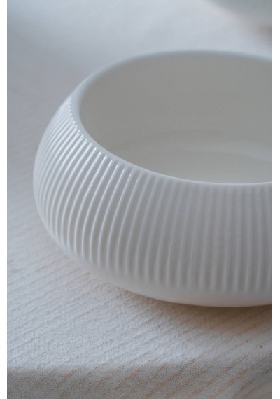 Acar Bianco Perla Porselen Yuvarlak Kase - 14x6 Cm beyaz