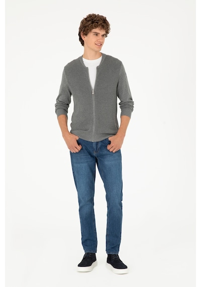 U.s. Polo Assn. Erkek Gri Melanj Hırka Triko 50293528-vr086 Gri Melanj