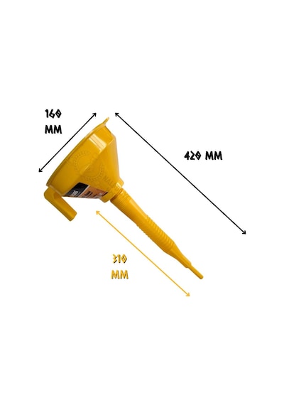 Sgs Çelik Süzgeçli Spiralli Yağ Hunisi - Ağız 160 Mm. - Uzunluk 420 Mm. - 1.2 Lt.