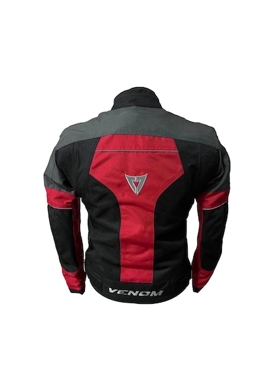 Venom Dynamic 4 Mevsim Siyah Gri Kırmızı Motosiklet Montu