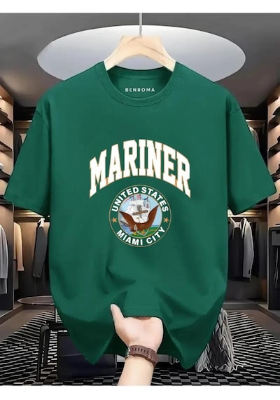 Marıner Unıted States Mıamı Cıty Baskılı Oversize Tişört Yeşil