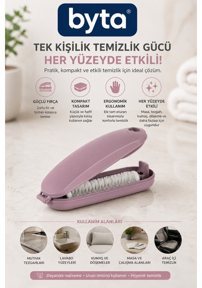 El Tipi Temizlik Fırçası Çok Amaçlı Sert Kıllı Mutfak, Banyo Ve Fayans Temizleme Fırçası Karışık Renk Gönderilir Pembe