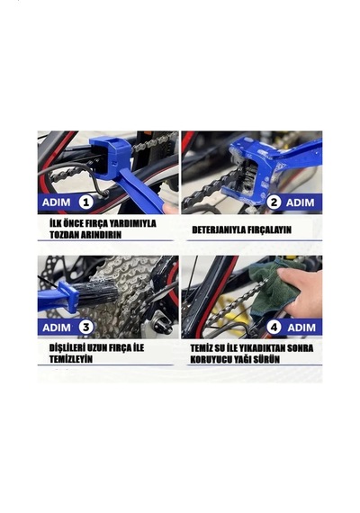 Motorsiklet Bisiklet Zinciri Temizleme Fırçası Çift Taraflı Mavi