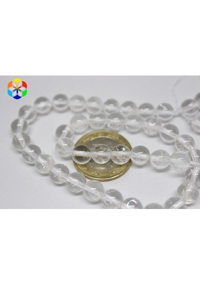 Kristal Kuvars Taşı YARIM Dizi 8mm (18cm uzunluğundadır)