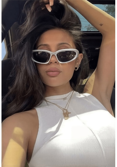 Alien Silver Mirror Milenyum Y2k Hafif Unisex Güneş Gözlüğü Çok Renkli