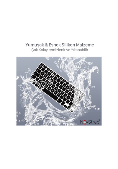 Novstrap Apple Uyumlu Macbook Neo 13 İnç A18 Çip A3404 İle Türkçe Q Klavye Koruyucu Siyah Kılıf Siyah