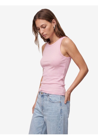 Koton Koton X Sibil Çetinkaya - Pamuklu Ribanalı Yuvarlak Yaka Atlet Pembe 6sak10419ek Gül
