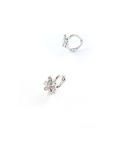 Zirkon Taş Detaylı 925ayar Gümüş Tragus Helix Minimal Tek Kıkırdak Küpe 09922213