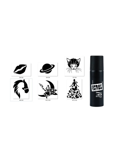 Airbrush Tattoo Rüya Modelleri Spray Tattoo Geçici Siyah Sprey Dövme Seti Siyah