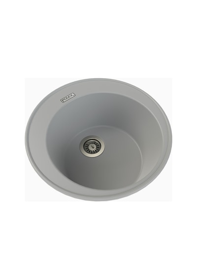 Polex Cristalüx Granit Evye P-06 Pembe Tezgah Altı Ve Tezgah Üstü Oval Mutfak Evyesi 51.5x51.5 CM