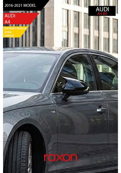 Audı A4 B9 2016-2021 Batman & Yarasa Ayna Kapağı Parlak Piano Black Sport