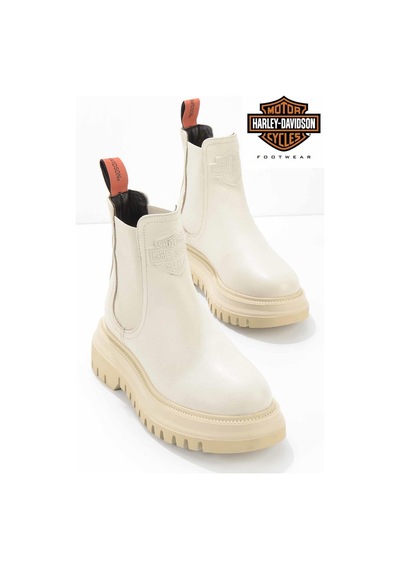 Harley Davidson Beige Leather Kadın Bot & Bootie Hd0777003103 Bej