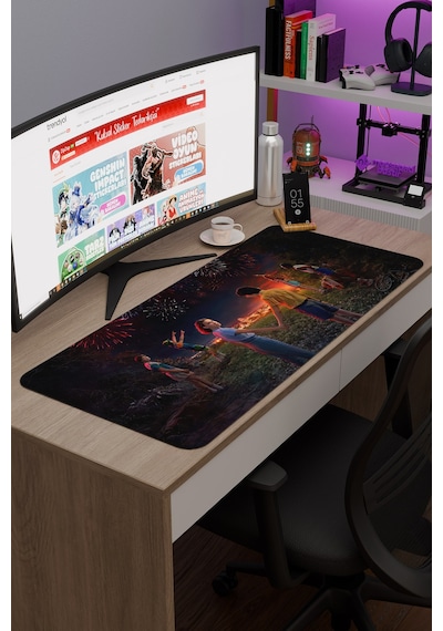 Stranger Things 2 V5 90x40 Xxl Gaming Kauçuk Kaymaz Taban Mouse Pad Fare Altlığı