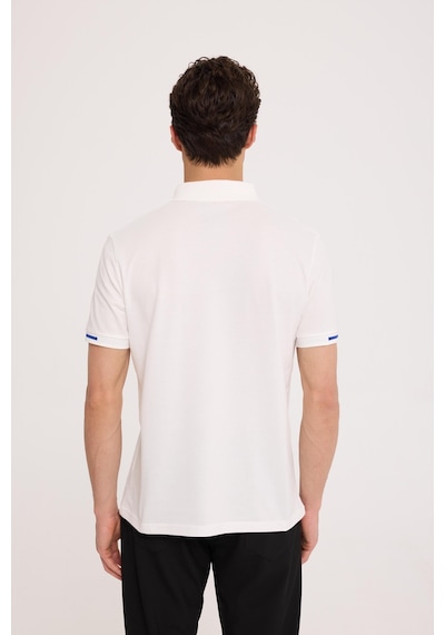 Summer Polo Kırık Beyaz Basıc Polo Yaka Tişört Kırık Beyaz