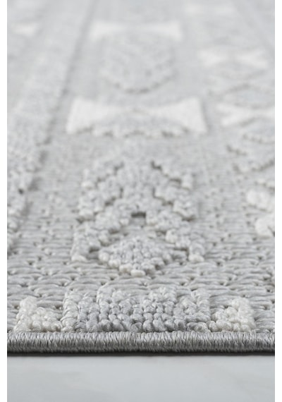 Modern Tasarımlı Jüt Dokuma Loop Sisal Gri Renk Halı Krem