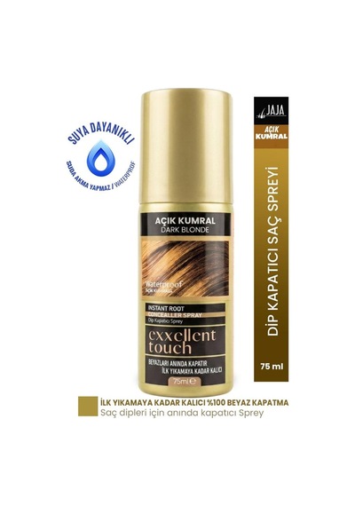 Jaja Exxellent Touch Suya Dayanıklı Beyaz Dip Kapatıcı Topik Sprey 75 Ml Açık Kumral