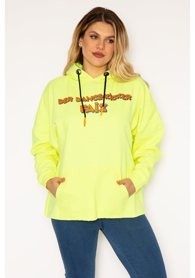 Şans Kadın Fosfor Dijital Baskılı Kapşonlu Sweatshirt 65n35162-fosfor Çok Renkli