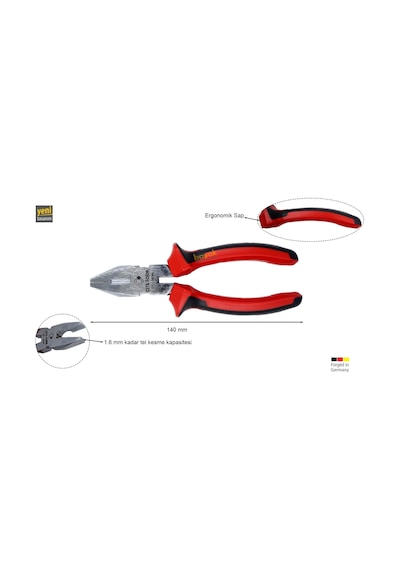 Ceta Form 140 Mm Kombine Pense Parlak Krom-duotech Sap E01-11-0140