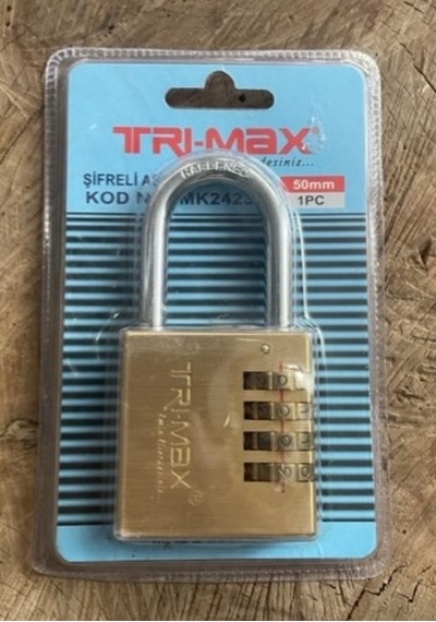Trimax 50mm Pirinç Şifreli Asma Kilit Mini Şifreli Asma Kilit