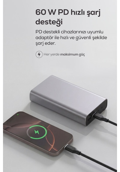 Type-c To Type-c Hızlı Şarj Kablosu 60w Pd, 480mbps, 1.2m, Laptop & Tablet Uyumlu Siyah-v0201012