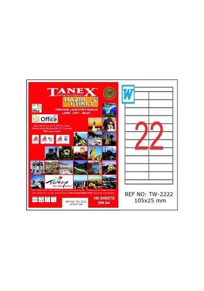 Tanex 105x25 Mm Inkjet Lazer Etiket 10