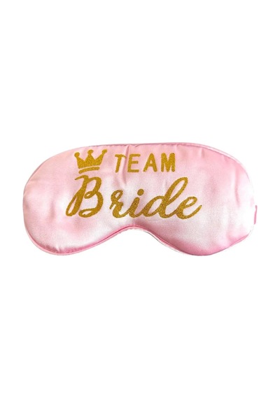 Caş Dekorasyon Pembe Renk Team Bride Yazılı Saten Uyku Bandı Pembe