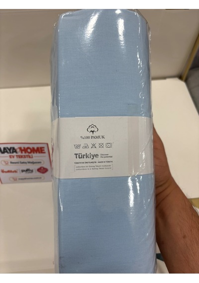 Cotton Box Mavi Çift Kişilik Lastikli Çarşaf Seti 160x200+30 Çok Renkli