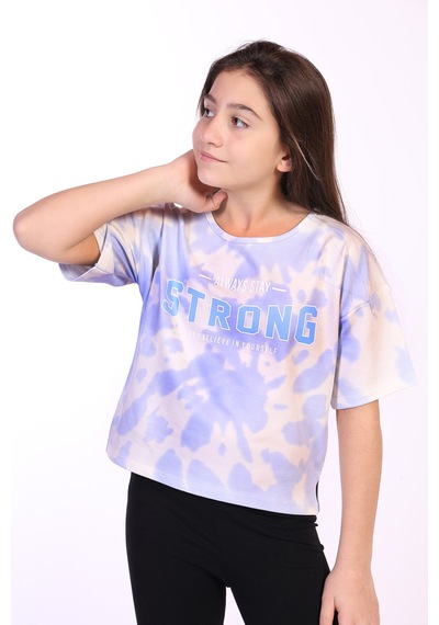 Toontoy Kids Toontoy Kız Çocuk Strong Baskılı Batikli Tişört Kahverengi