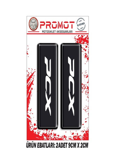 Damla Logo Pcx 125-150 Ön Maşa Kabartmalı 2'li Sticker 2 Nötr