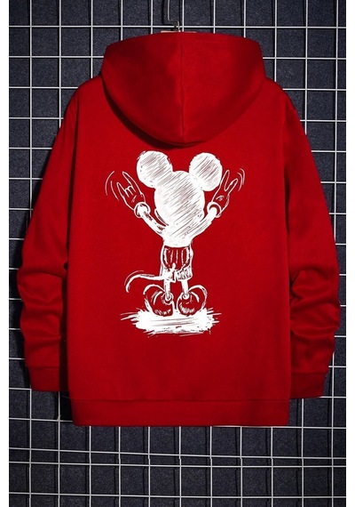 Uyguntarz Unisex Usual Suspect Sırt Baskılı Sweatshirt Kırmızı