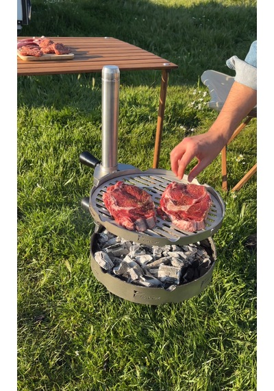Bravon Outdoor Taşınabilir Kamp Mangalı , Paslanmaz Mangal , Ateş Çukuru,ayaklı