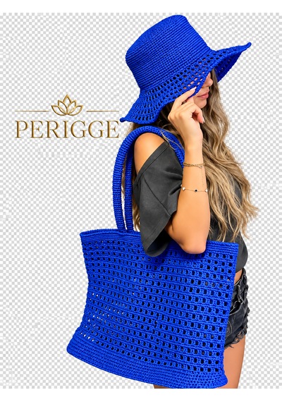 Handmade Kağıt İp Elif Örgü Şapka Lacivert