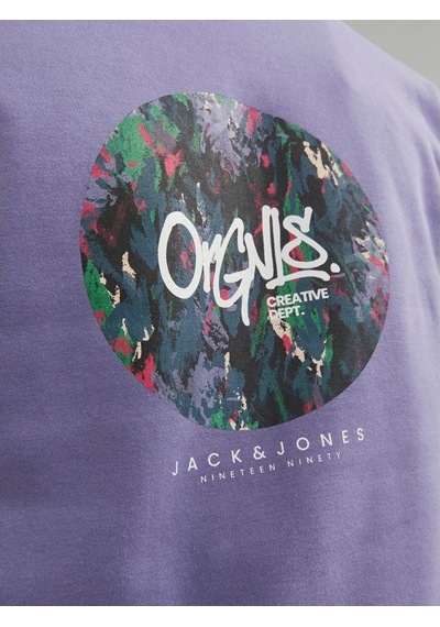 Jack & Jones Jack&jones Sıfır Yaka Mor Erkek Sweatshirt 12242366 001