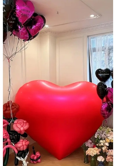 Beysüs Dev Kalp Folyo Balon 145 Cm Kırmızı