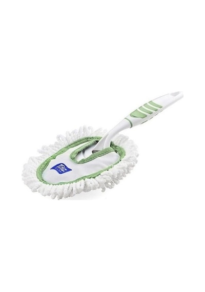 Mikrofiber Duster Toz Leke Kir Alıcı Temizleyici Tutacaklı Temizlik Bezi Aparatı Malzemesi Beyaz
