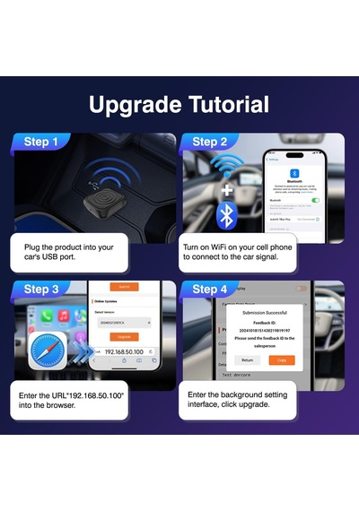 Carplay/android Otomatik Usb Mini Ultra Kablosuz Adaptörü Carplay İçin Fabrika Kablolu Ve Android Otomatik  Kablol