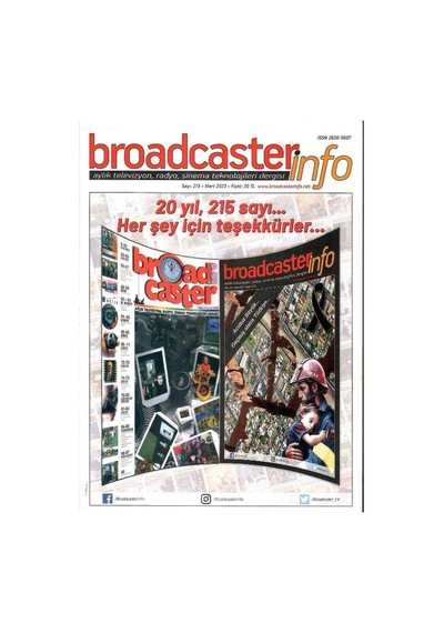 Broadcasterinfo:aylık Televizyon,radyo,sinema Teknolojileri Dergisi: 20 Yıl,215 Sayı...her Şey İçin Teşekkürler... Sayı:215-mart 2023 Retro Koleksiyon Eski Baskı