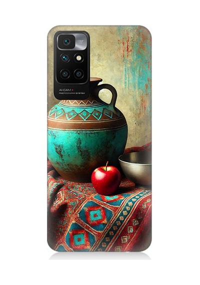 Xiaomi Redmi 10 Uyumlu Geleneksel Motifli Testi Kompozisyonu Desenli Silikon Kılıf Çok Renkli