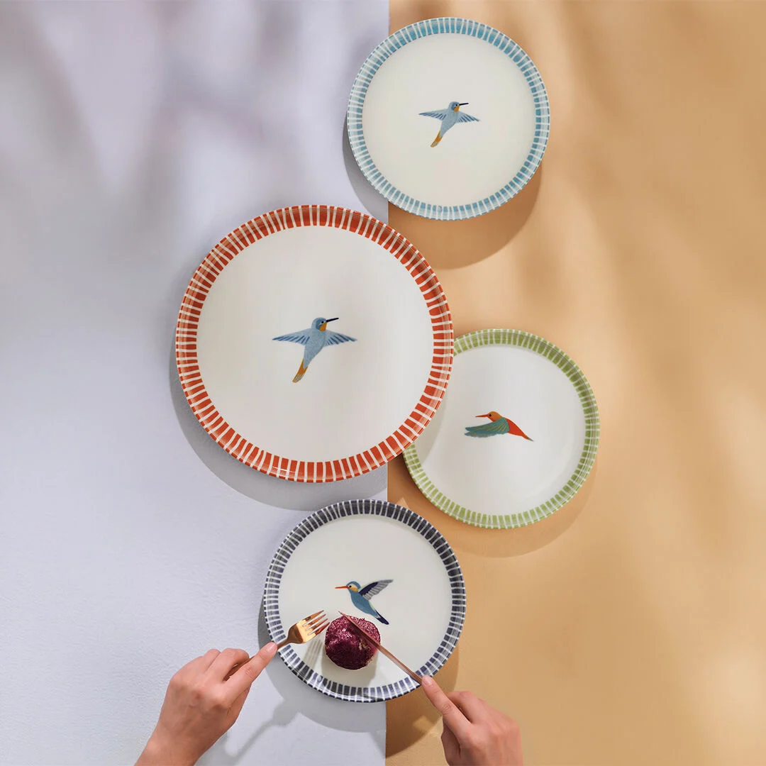 Kütahya Porselen Colibri 7 Parça Pasta Takımı Çok Renkli