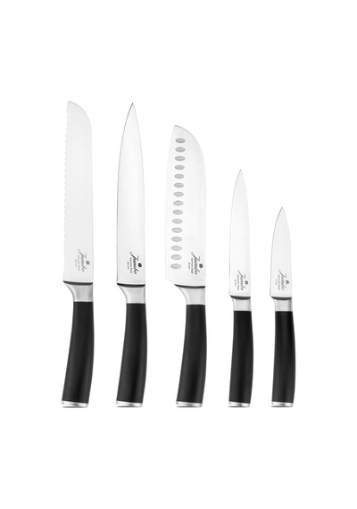 Jumbo New Utsuri 5 Parça Alman Çeliği Bıçak Seti Şeffaf