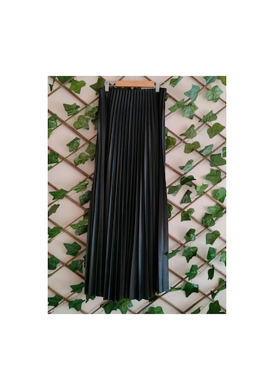 Çınar Boutique Piliseli Siyah Etek Siyah Siyah