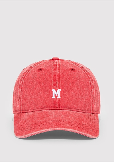 Mavi - M Nakışlı Denim Şapka 1913304-30734 Kırmızı