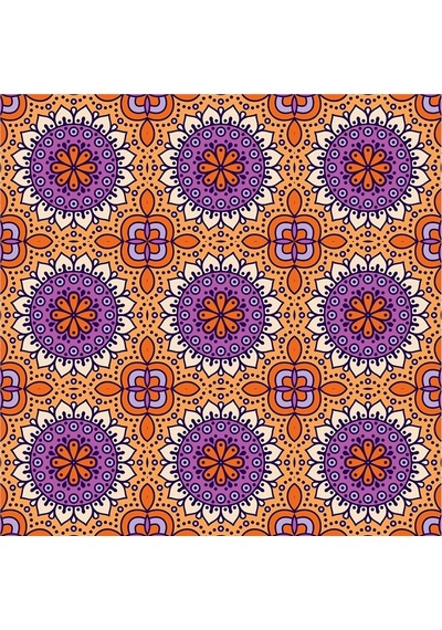Tablosan Mandala Desenleri Doğal Taş Bardak Altlığı 4'lü Set 174139 Çok Renkli