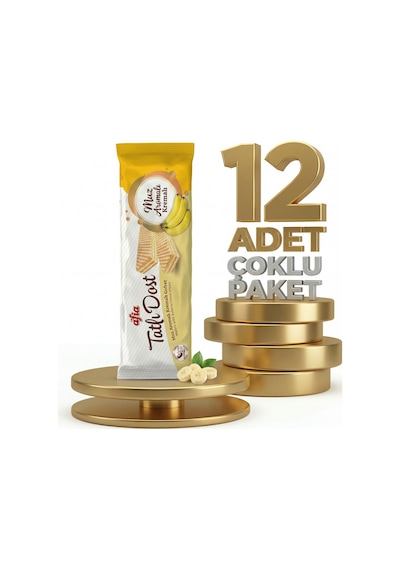 Afia Tatlı Dost Muz Kremalı Gofret 12x140 Gr