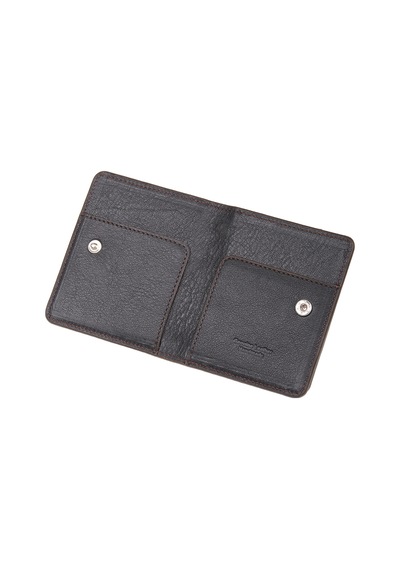 Ancora Leather Hakiki Deri Para Bölmeli Çıtçıtlı Portföy-unisex-26210 Kahverengi