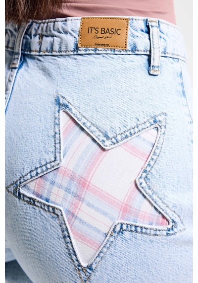 it's basic Kadın Ice 4s6-3 Straight Fit Cep Yıldız Detaylı Özel Tasarım Denim Jean Buz Mavi it's basic Kadın Ice 4s6-3 Straight Fit Cep Yıldız Detaylı Özel Tasarım Denim Jean Buz Mavi