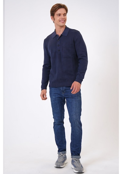Back And Bond Lacivert Regular Fit Polo Yaka Cepli Triko-lacivert Lacivert