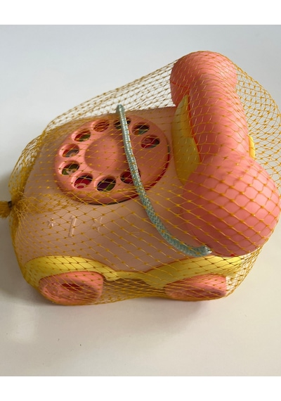 Sevimli Çevirmeli Telefon 15x15 Cm Pembe Renk