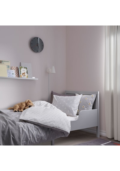 Ikea Nattslanda Tek Kişilik Nevresim Takımı 150 X 200 Cm Beyaz - Gri - Sarı Çok Renkli