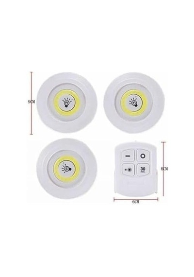 Squado 3'lü Set, Pille Çalışır, Uzaktan Kumandalı, Ayarlanabilir Parlaklık Ayarı, Otomatik Kapanma, Kablosuz Mon Diğer
